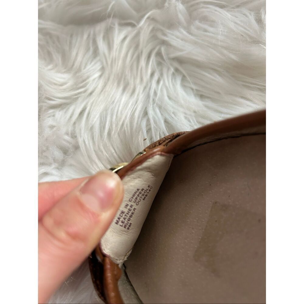 MICHAEL KORS Fulton camel brown tan leather moccasin ballet flats Preowned Sz 9M - Picture 6 of 7